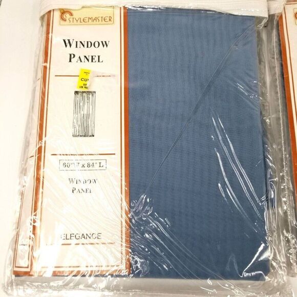 Vintage Elegance Sheer Window Panel Rod Pocket Curtain 84 Inch Smoke Blue Voile - Picture 2 of 4